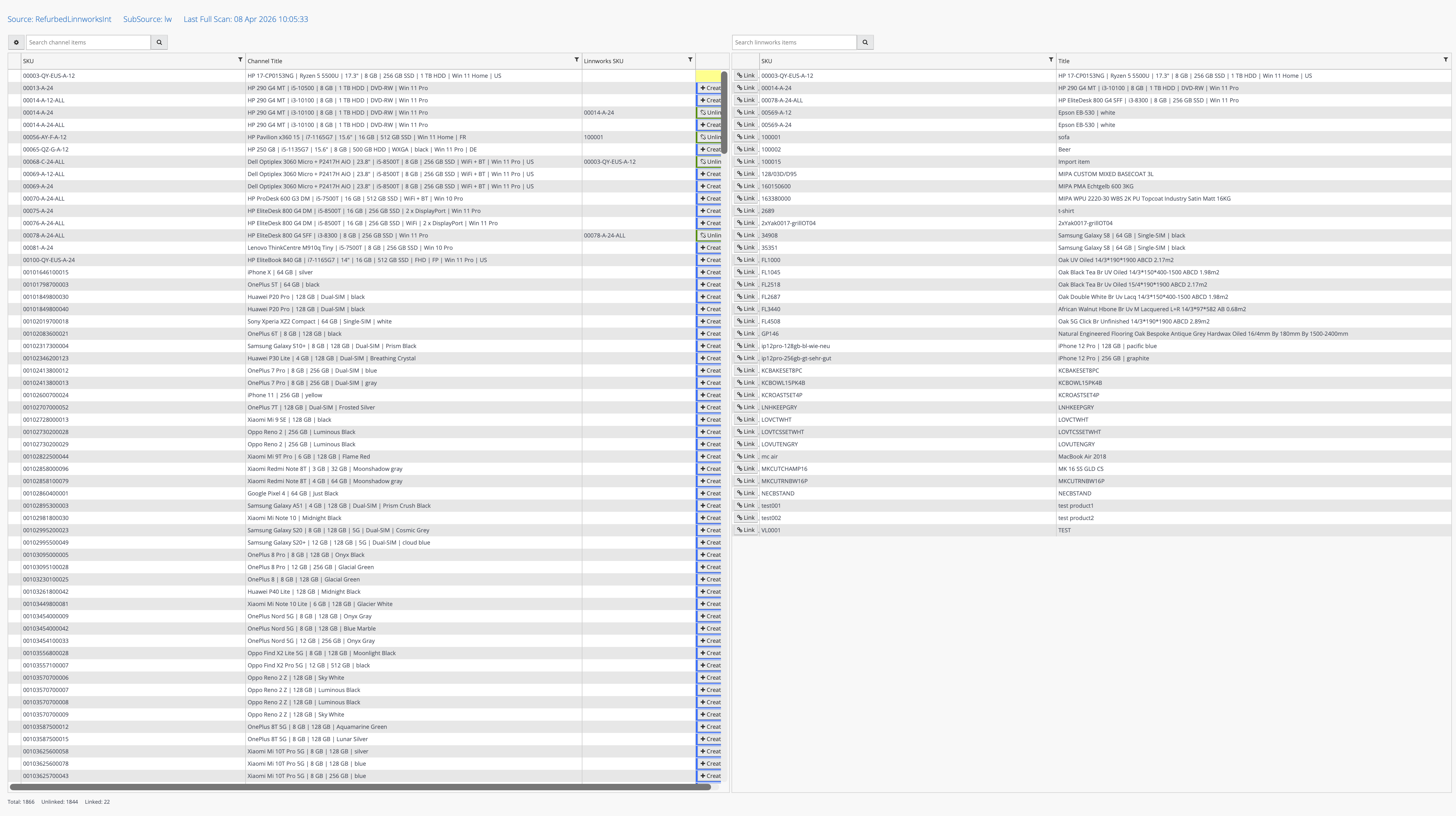 Mapping tab — general overview