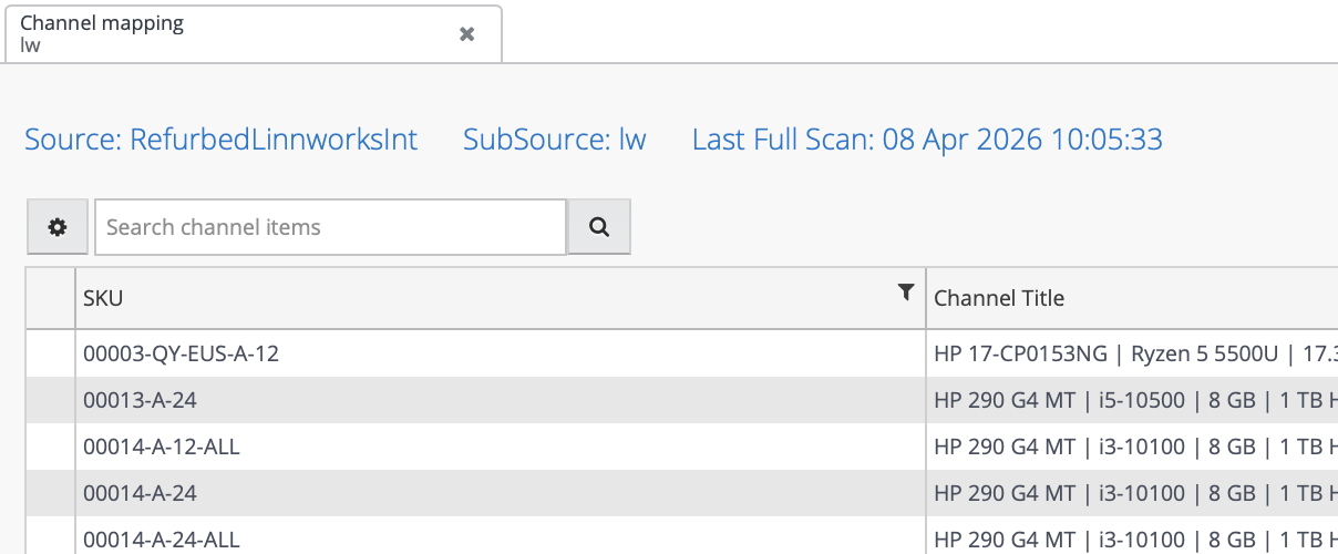 Mapping tab — sync complete, offers available for linking