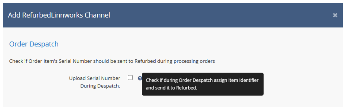 Order Despatch settings